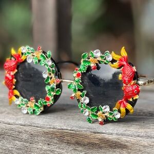 Round embellished sunglasses- koi fish